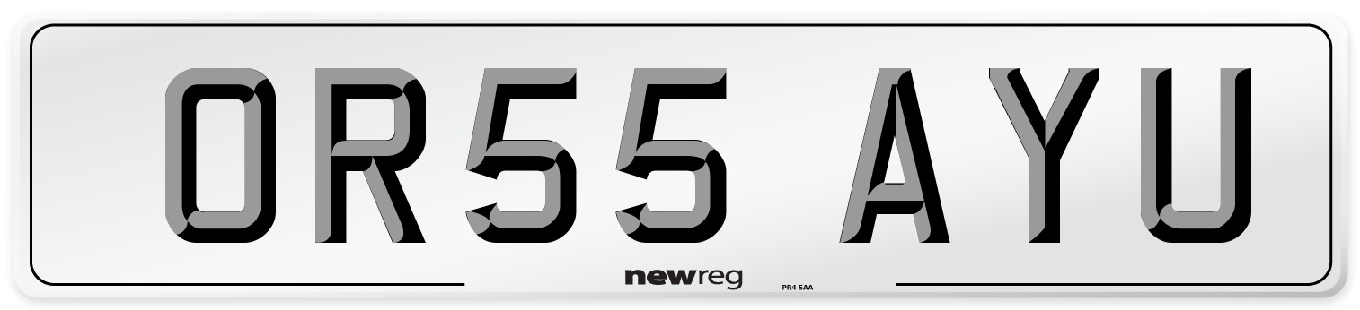 OR55 AYU Number Plate from New Reg